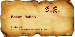 Bakos Ruben névjegykártya